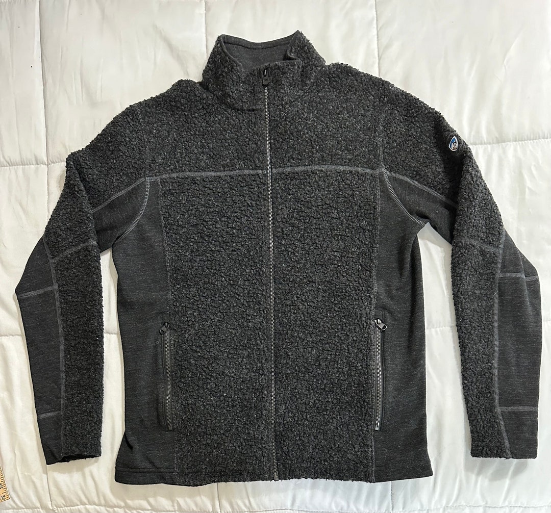 Veste Homme Kuhl Naturafleece En Laine Mélangée, Fermeture éclair, Gris Taille L