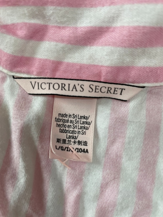 Victorias Secret Mayfair Pink Striped Sleep Shirt Size L Etsy Canada