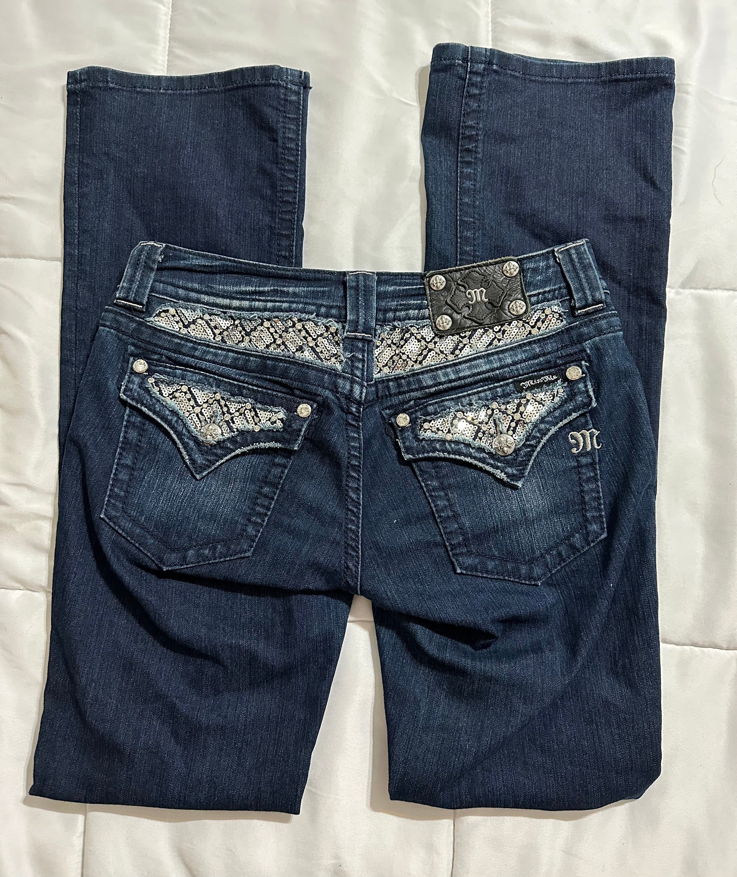 Miss Me Bootcut Sequined Jeans 30/34 JP6165B - Etsy