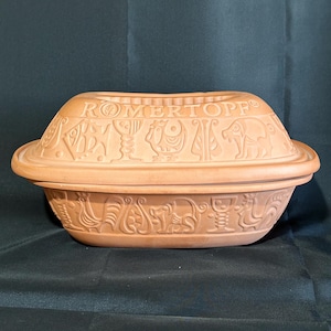 Vintage 3 Quart Unglazed Romertopf 111 Terracotta Clay Baker Roaster by Bay Keramik