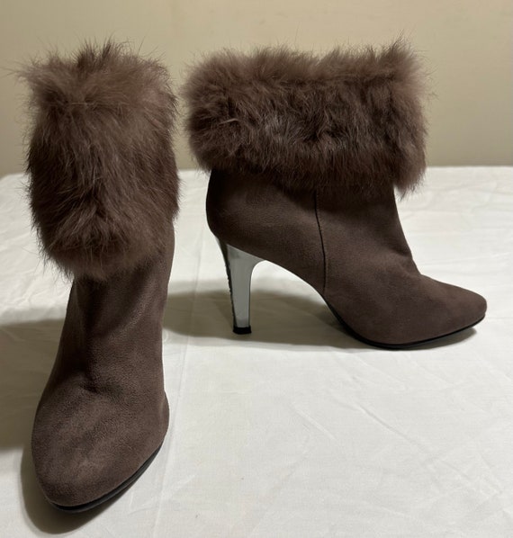 Daphne Suede & Rabbit Ankle Boots - size 6