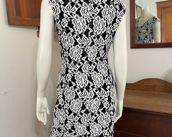 Lauren Ralph Lauren Floral Black & White Embroidered Dress - Size 8 Like  New - Etsy UK