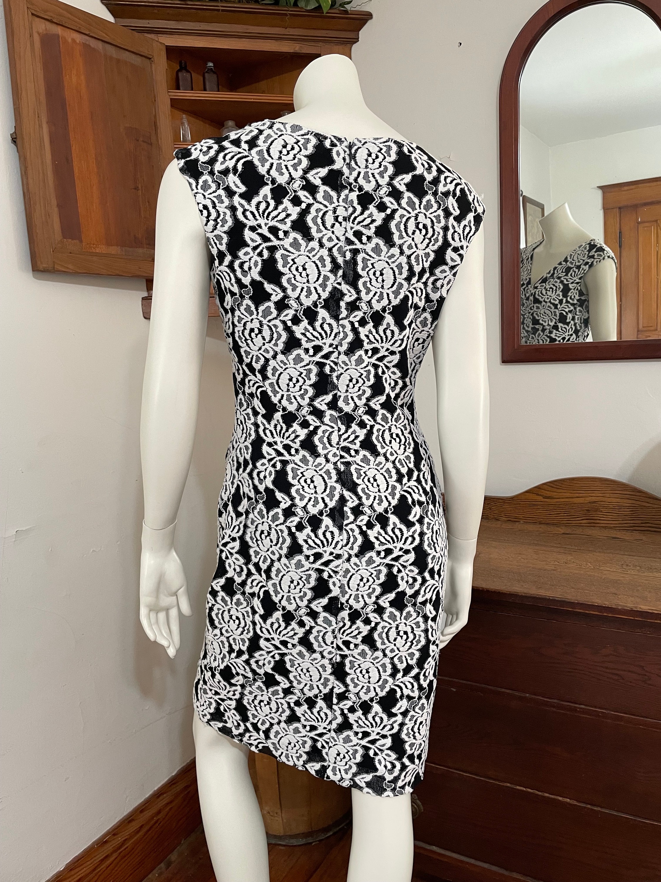 Lauren Ralph Lauren Floral Black & White Embroidered Dress - Size 8 Like  New - Etsy