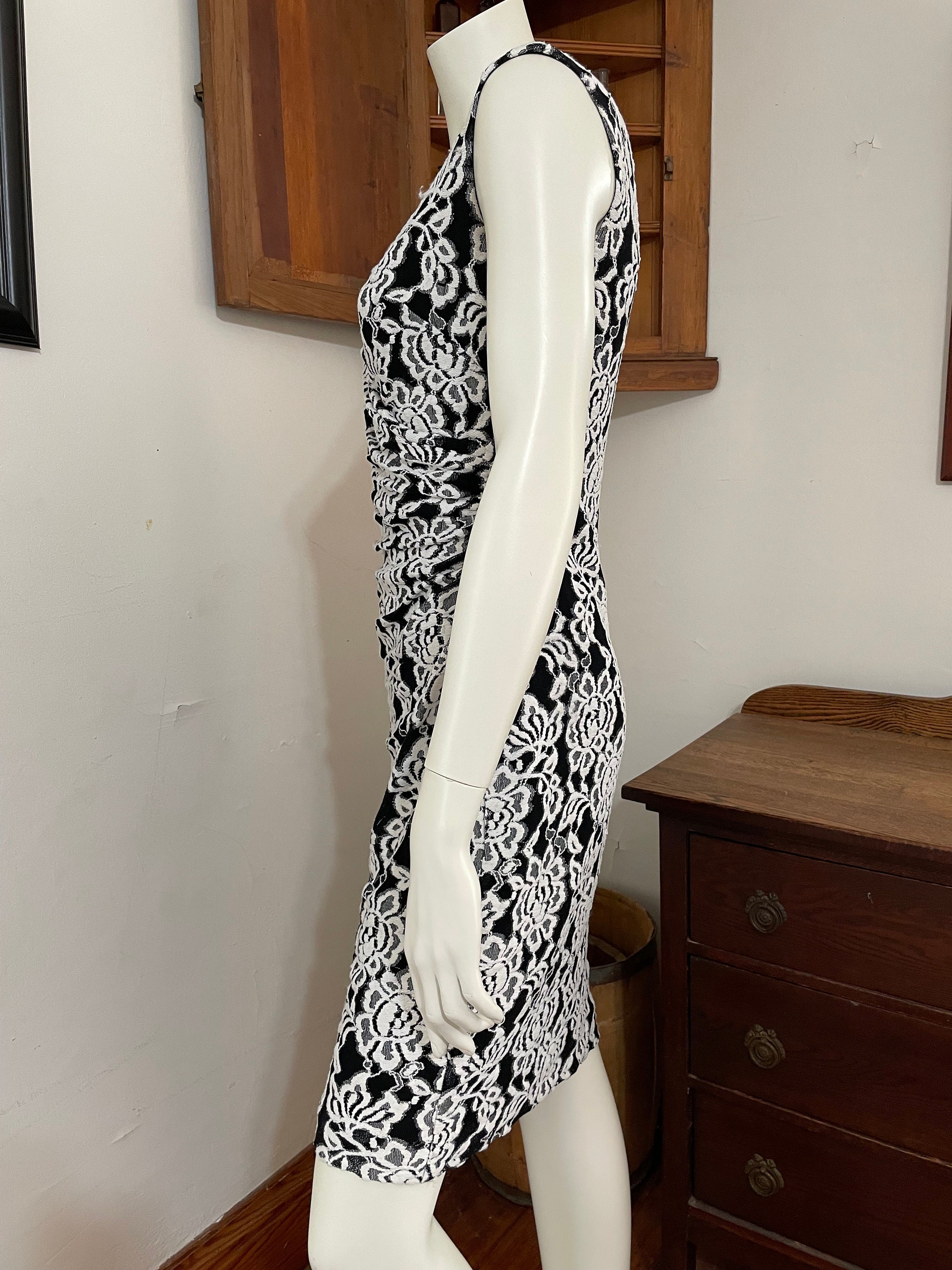 Lauren Ralph Lauren Floral Black & White Embroidered Dress - Size 8 Like  New - Etsy