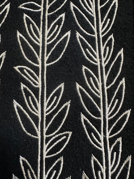Vintage Icelandic Design Embroidered Wool Fully L… - image 5