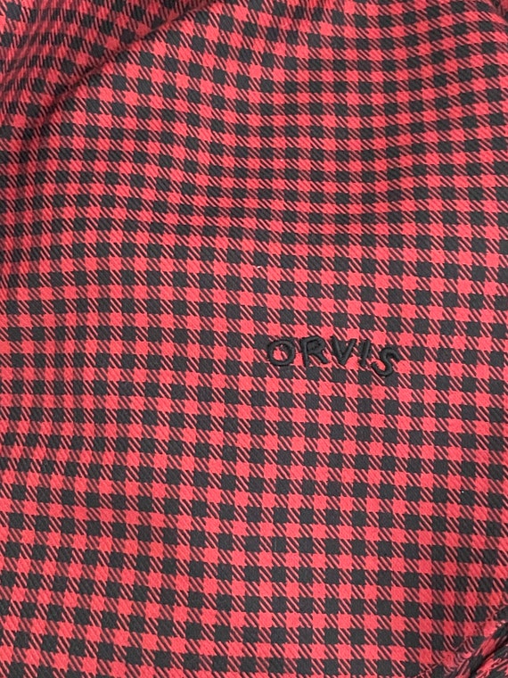 Vintage Orvis Red & Black Check Plaid Women Long … - image 5