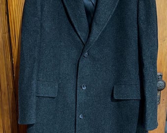 Pardessus 100 % laine London Fog gris anthracite pour homme - 46 Reg - Fabriqué aux États-Unis