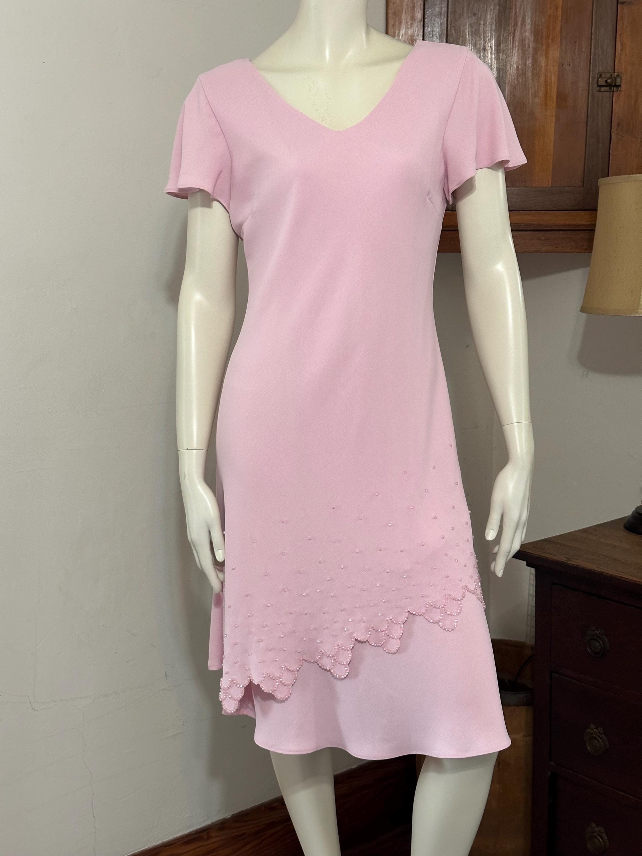 Pink Scallop Dress - Etsy Pink Scallop Dress - Etsy
