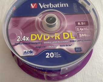 Verbatim 2.4X DVD R DL Double Layer Recordable 8.5 Gb 20 Pack Sealed - New Old Stock