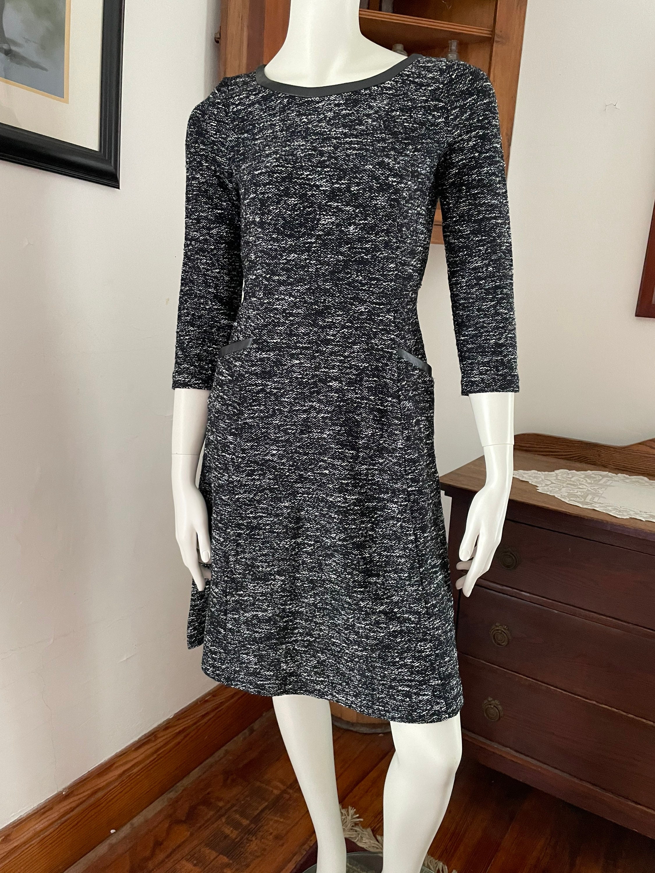 Talbots Black & White Tweed Dress Size 4P