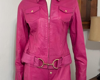 Vintage Wilson's Leather Maxima Women's Fuschia Pink Jacket With Vintage Wilson's Leather Maxima Women's Fuschia Pink Jacket With