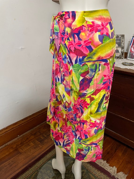 Jams World Vibrant Multi-Colored Floral Wrap Skirt