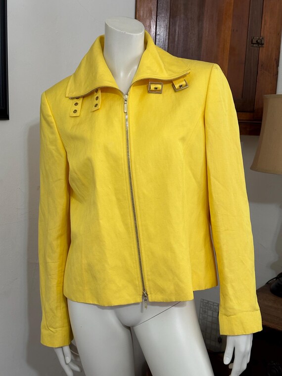 Vintage 80's Dana Buchman Yellow Linen & Silk Jacket - Size 14 - Etsy