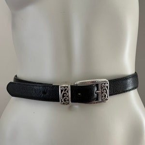 Vintage Brighton 2 Sided Black/copper Leather Silver Buckle  display picture 3