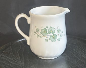 Vintage 90’s Corelle Callaway Ivy 14 fl oz Creamer; Corning Coordinates Stoneware Pitcher; Green Ivy; Farmhouse Country Kitchen Decor