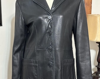 Vintage 1990s Liz Claiborne Leather Jacket / Fall Outerwear