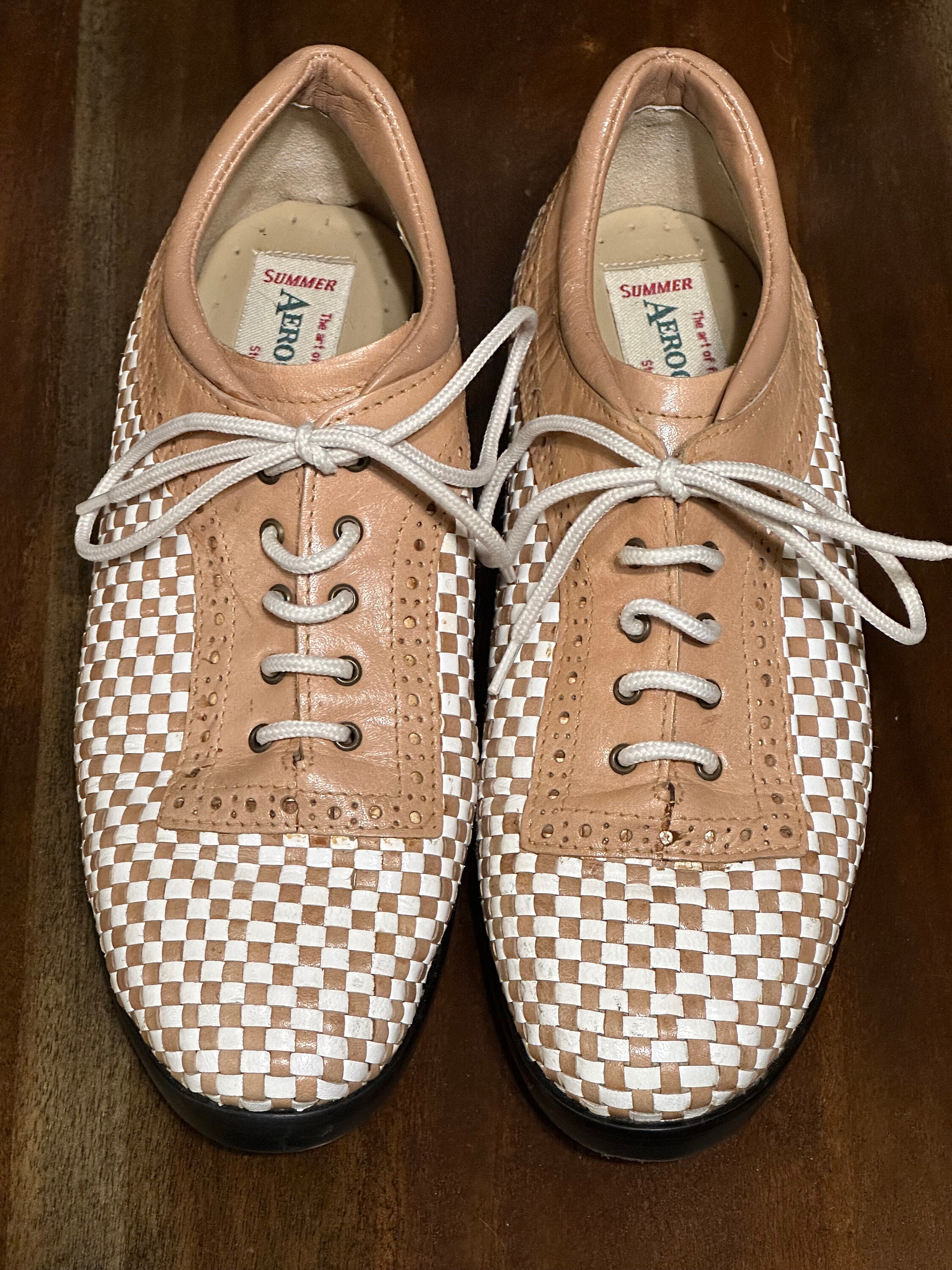 AEROGREEN GOLF Shoes Summer Styled in ITALY Woven Leather  display picture 3