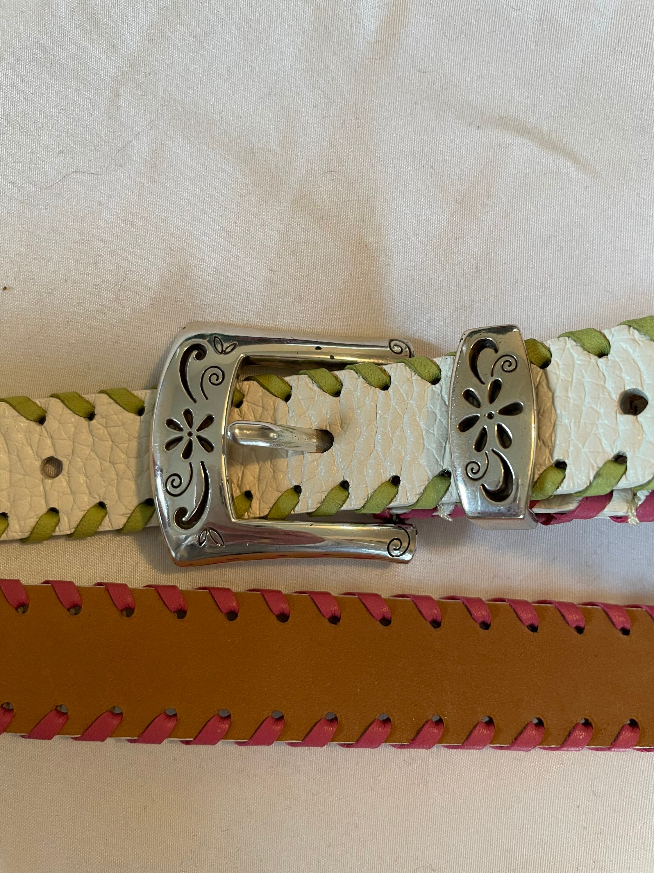 Brighton Vintage ‘90’s White Leather Seashell and Flower Belt Vintage Brighton White Sea shell belt | Mercari main image 2