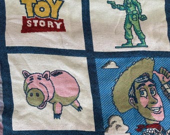 Vintage 90s Toy Story Woven Tapestry Blanket Throw, Authentic
