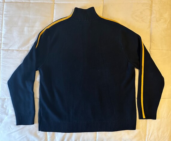 Vintage Polo Ralph Lauren Men's Navy Blue With Yellow Stripe Long