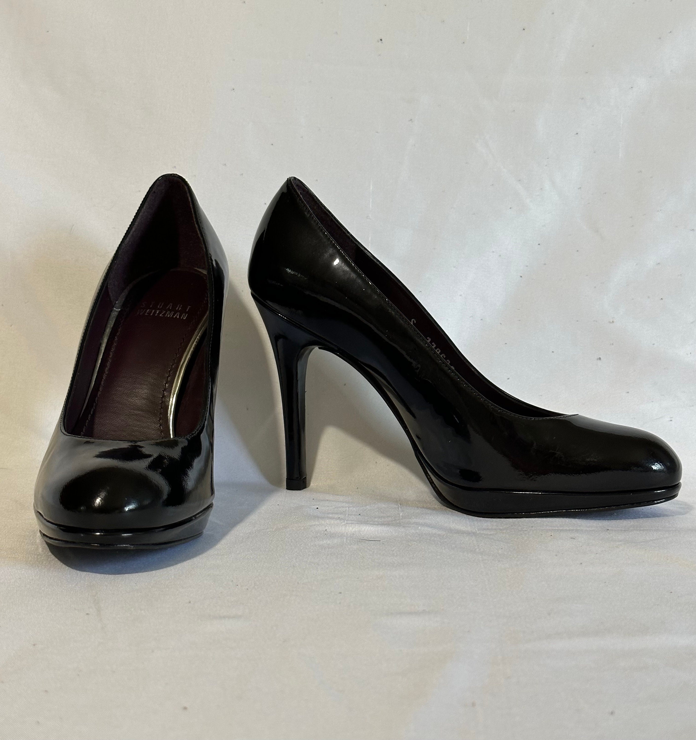 Stuart Weitzman Black Patent Pumps 4” Heels - Size 6.5M - Etsy display picture 1