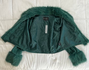 Shaci the Label Riley Jacket Vegan Suede Fur Size M NWT