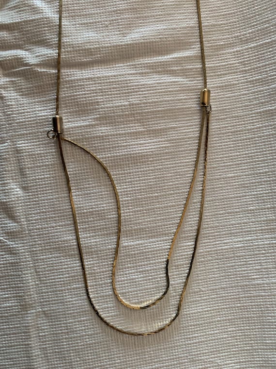 Beautiful Vintage Double Strand Gold Tone Necklace