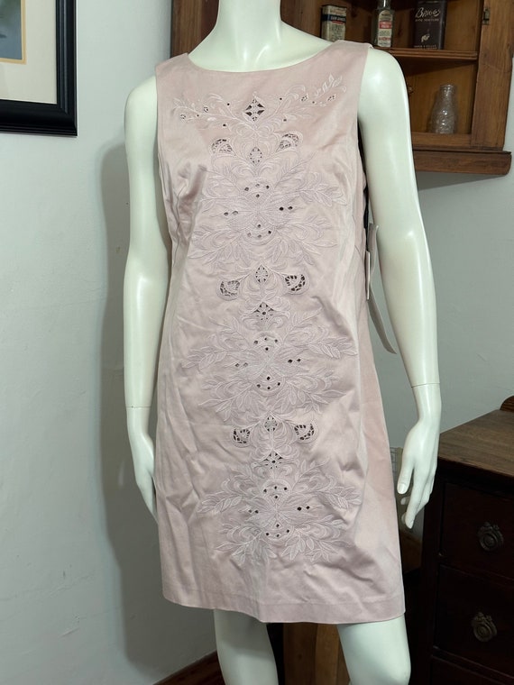 Calvin Klein Dusty Rose Sleeveless Shift Dress With Embroidered Front Panel  - Size 12 - NWT - Etsy Israel