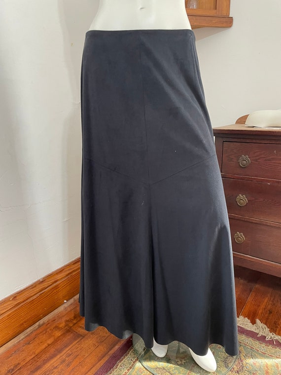 J Jill Long Black Faux Suede skirt size 10