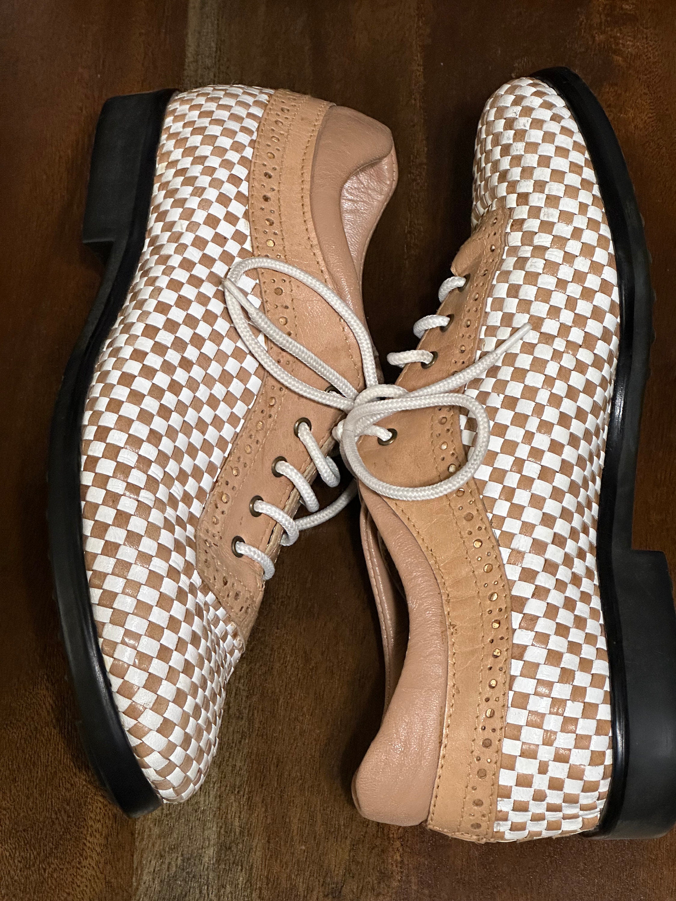 AEROGREEN GOLF Shoes Summer Styled in ITALY Woven Leather 