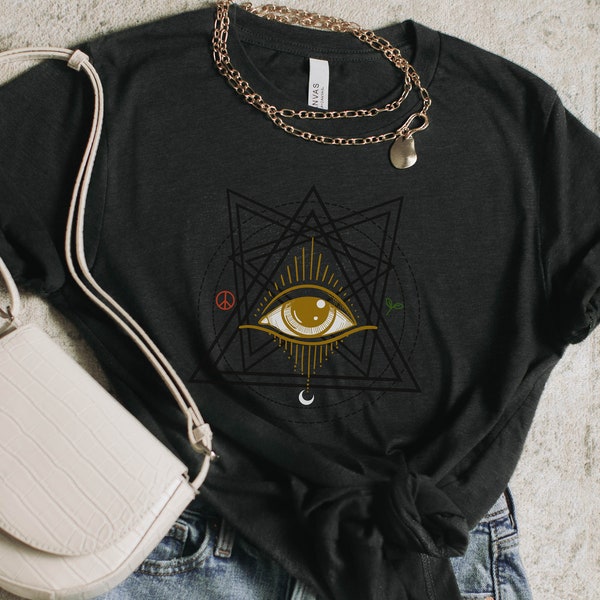 Mystical T-shirt Illuminati T-shirt Circle T-shirt Pyramid T-shirt All Seeing Eye T-shirt I See All T-shirt Unisex T-shirt Gift T-shirt