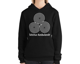 Triple Spiral Labyrinth Solvitur Ambulando Unisex hoodie