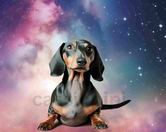 Galactic Wiener Dog Digital Art, Print, Download