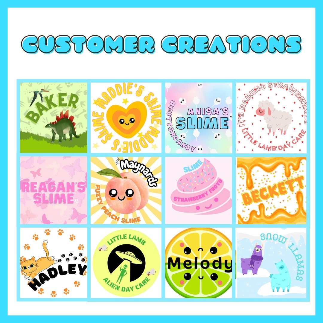 Create a Slime Your Choice of : Texture, Color, Sticker, Scent and Add ...