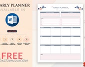 Minimalist Yearly Planner Template: Editable Word, Fillable PDF