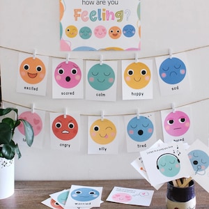 Emotion Flashcards and Coping Cards, Emotional Regulation, Social Emotional Learning, Feeling Faces Flashcards, Calm Corner