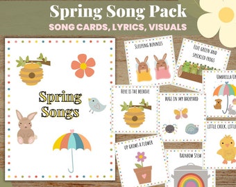 Spring Circle Time Song Bundle, Spring Preschool Curriculum, Preschool Spring Printables, Five Green Frogs, Insect Activities