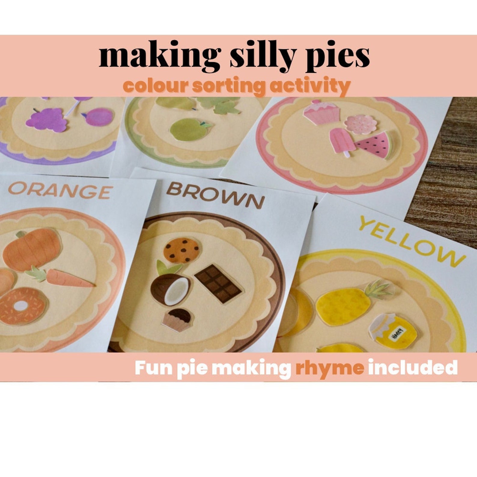 Making Pie Colour Sorting Activity, Preschool Printables, Preschool ...