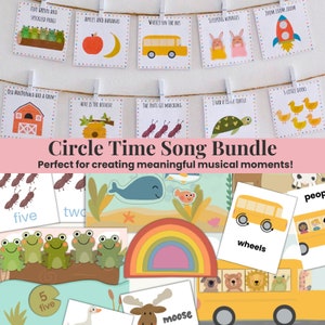 Ensemble de chansons pour l'heure du cercle, Programme préscolaire, Jardin d'enfants, Petite enfance, Déco pour la classe, Activités préscolaires