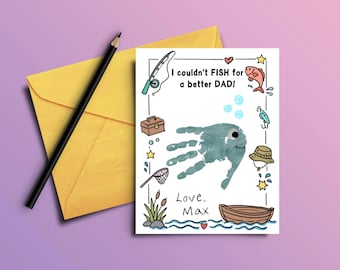 Father’s Day Fishing Craft Card, Preschool and Kindergarten Card for Dad