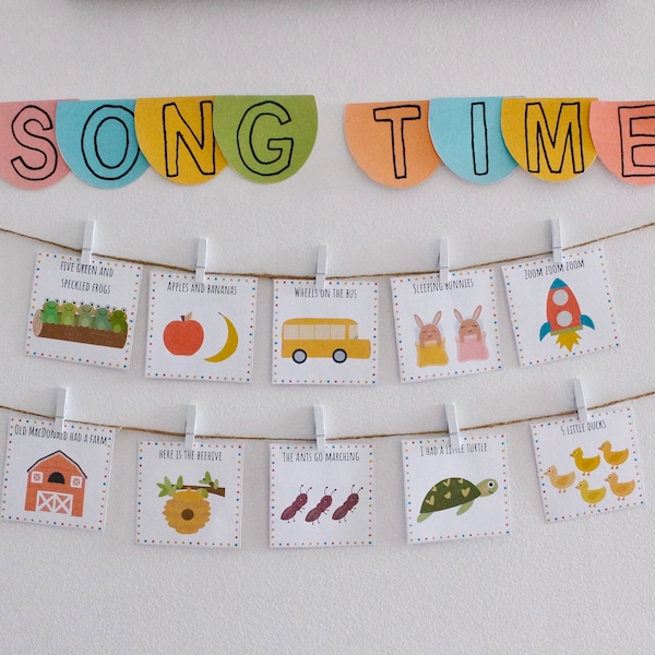 Circle Time Song Cards and Lyrics, Early Childhood, Classroom Decor, Preschool Curriculum, Pre k Curriculum