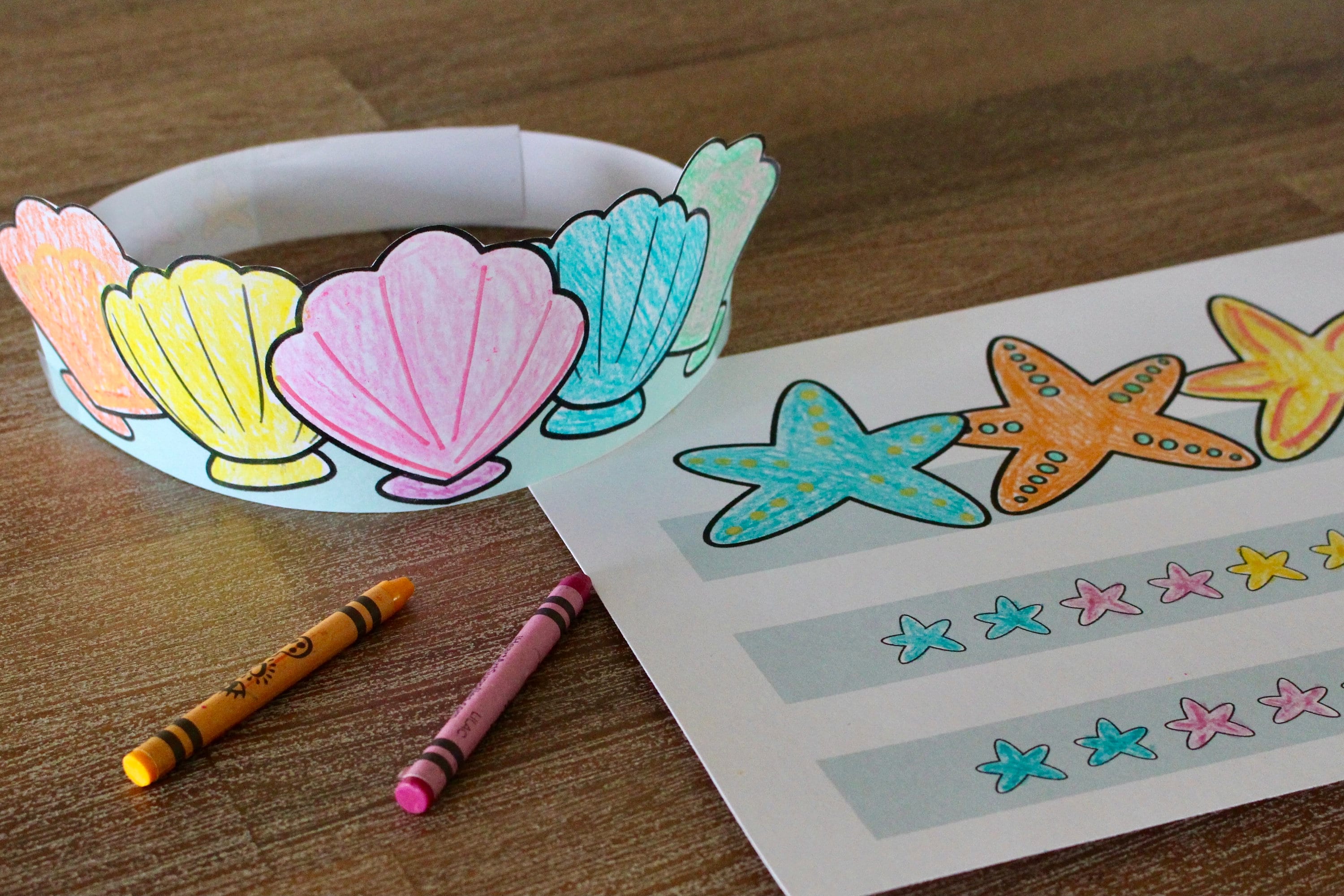 Under the Sea Printable Crowns, Seashell and Starfish Crown, Summer…