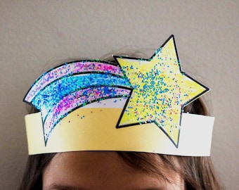 Shooting Star Printable Crown Craft, Preschool Graduation Craft, End of Year Kindergarten Celebration Activity