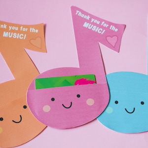 Porta tarjetas de regalo con notas musicales, regalo para profesores de música, regalo de agradecimiento para profesores, profesor de piano, musicoterapeuta, música de primaria