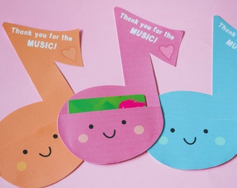 Music Note Gift Card Holder, Music Teacher Gift, Teacher Thank You Gift, Piano Teacher, Music Therapist, Elementary Music