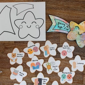 Kindness Stars Craft Activity, This Little Light of Mine, Preschool Acts of Kindness, Kid Kindness Craft, February Theme
