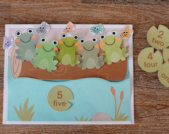 Five Green and Speckled Frogs Song, 5 Little Speckled Frogs Activity, Pond Preschool Printables, Circle Time
