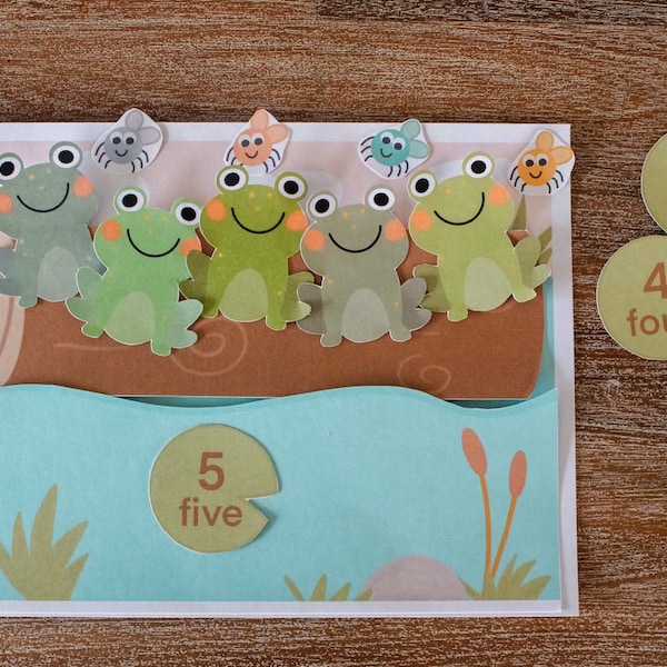 Five Green and Speckled Frogs Song, 5 Little Speckled Frogs Activity, Pond Preschool Printables, Circle Time