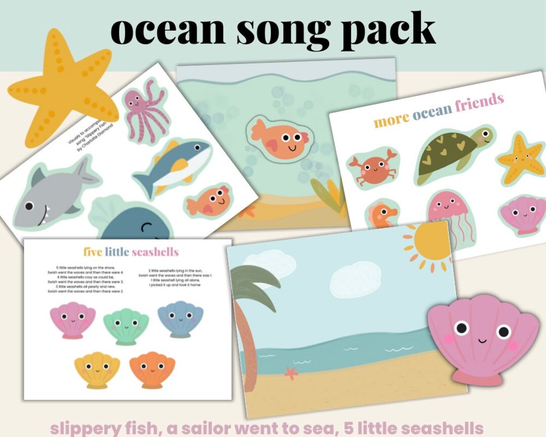 Ocean Song Activity Pack Preschool Ocean Unit Under the Sea Etsy