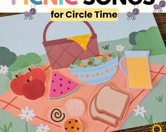 Picnic Circle Time Song and Activity Pack, Spring and Summer Preschool Printable Activities, Kindergarten